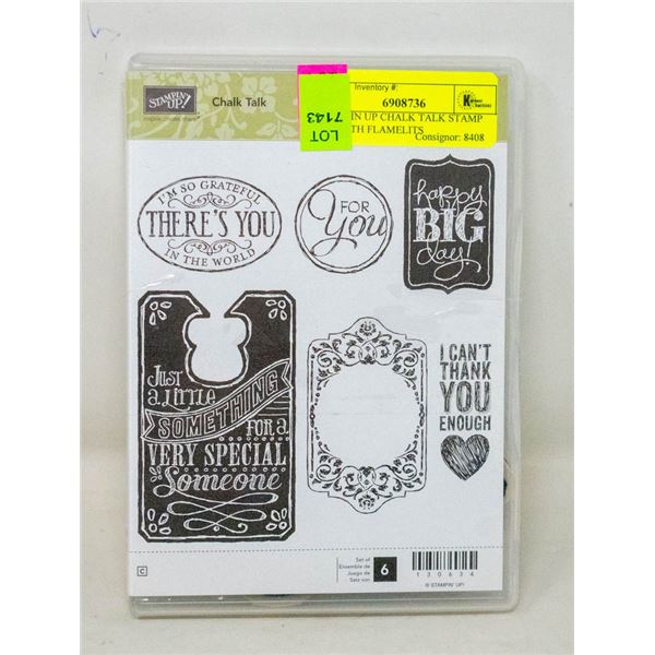 STAMPIN UP CHALK TALK STAMP SET WITH FLAMELITS