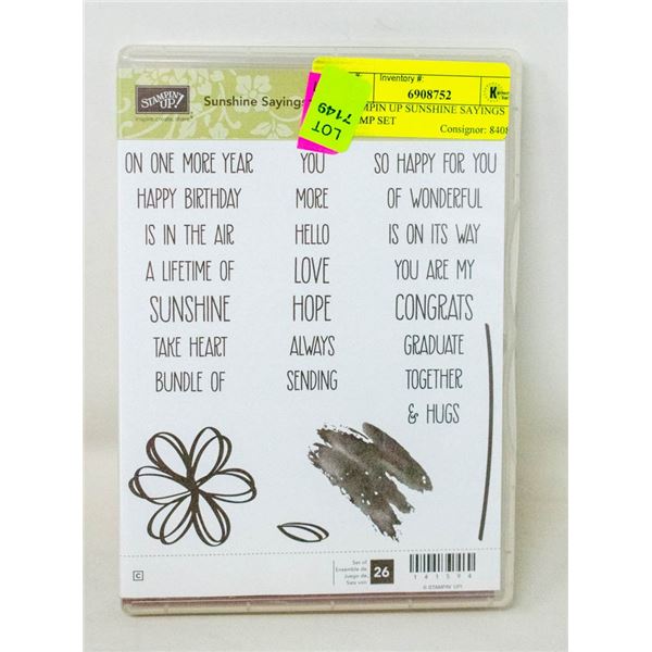 STAMPIN UP SUNSHINE SAYINGS STAMP SET