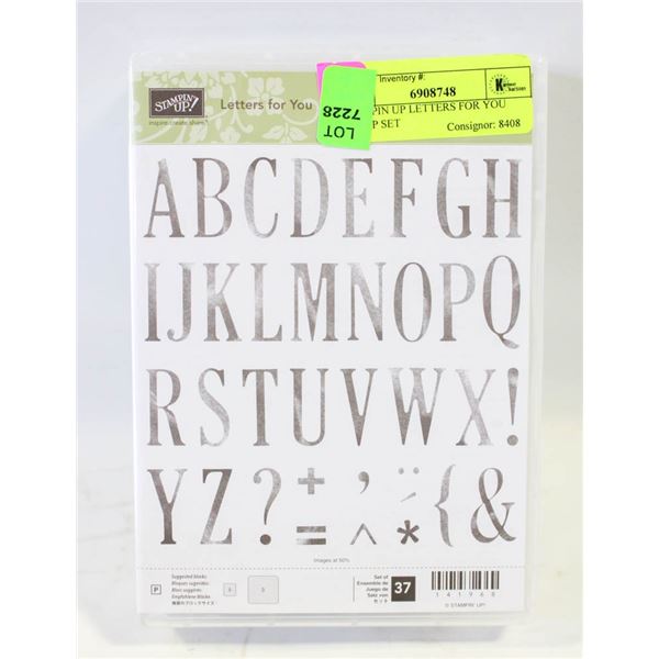 STAMPIN UP LETTERS FOR YOU STAMP SET