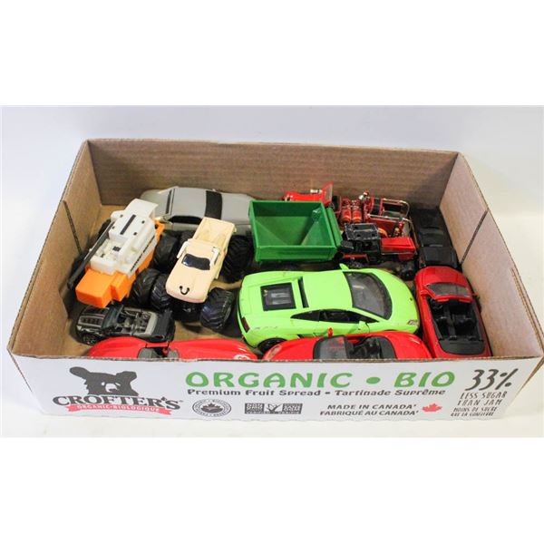 FLAT OF TOY CARS;  LAMBORGHINI,TRANSFORMERS