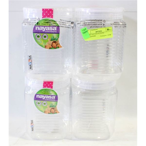 4X 2.2L NAYASA PLASTIC CONTAINERS