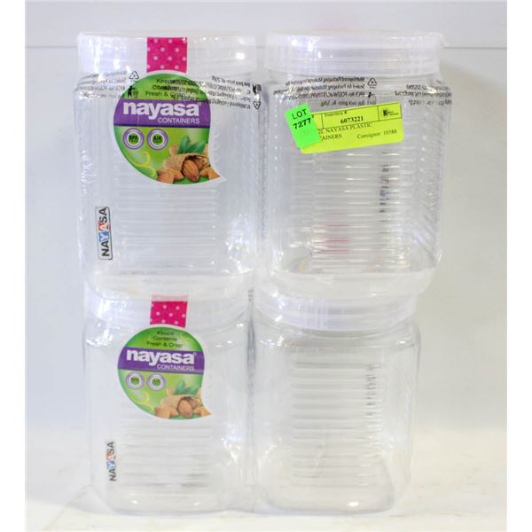 4X 2.2L NAYASA PLASTIC CONTAINERS