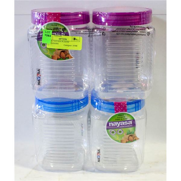 4X 2.2L NAYASA PLASTIC CONTAINERS