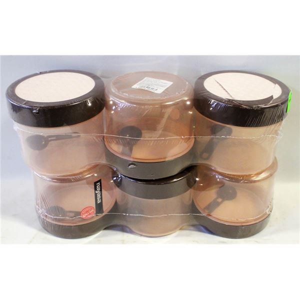 5 X 750ML NAYASA PLASTIC CONTAINERS *1 BROKEN*