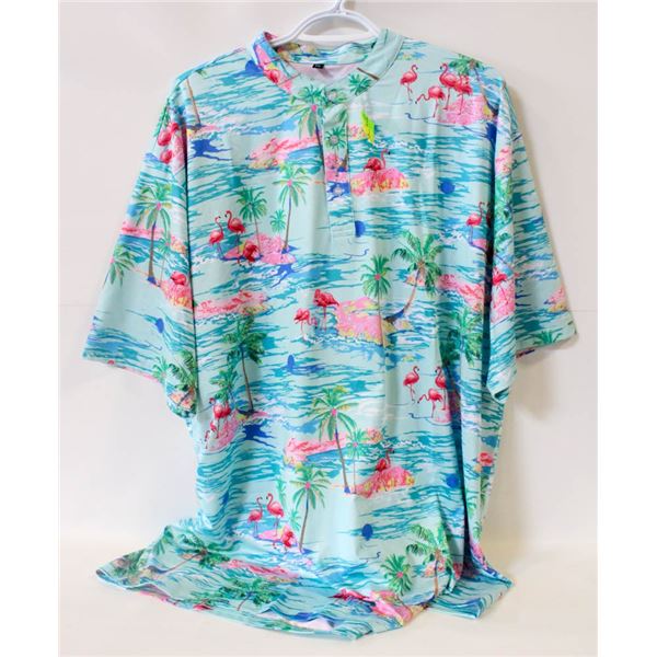 UNISEX TROPICAL FLAMINGO PRINT SHIRT XXL NEW