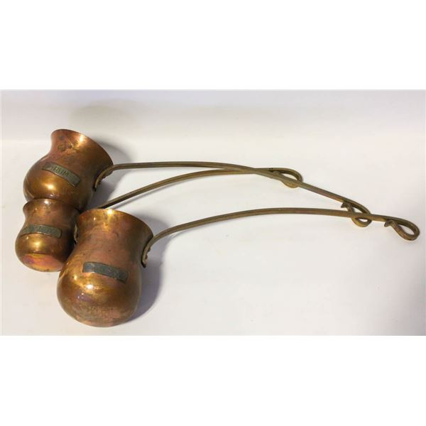 3 COPPER LIQUOR DIPPERS