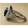 Image 2 : 6) SAPPHIRE BLUE CUSHION CUT CZ HALO STYLE RING
