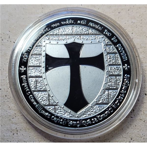 21)  ENCAPSULATED SILVER TONE WITH BLACK ENAMEL