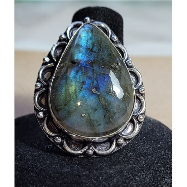 15)  PEAR SHAPED NATURAL BLUE FIRE LABRADORITE