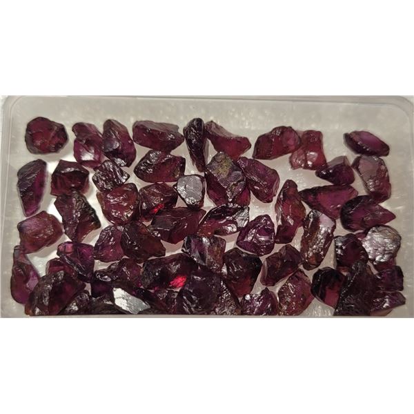5) LOT OF 100 CT ROUGH GARNET GEMSTONES