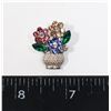 Image 1 : NEW SILVER TONE DAINTY RHINESTONE FLOWER POT