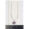 Image 1 : NEW SILVER TONE LILAC RHINESTONE ORBIT HEART