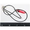 Image 1 : NEW SYNTHETIC CLEAR RED HEXAGONAL STONE PENDANT