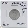 Image 1 : CDN 5 CENT COLLECTION 1938 COIN
