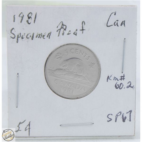 CDN 5 CENT 1981 FROM PROOF SET