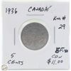 Image 1 : CDN 5 CENT COLLECTION 1938 COIN