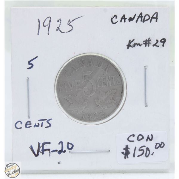 CDN 5 CENT COLLECTION 1925 COIN