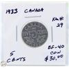 Image 1 : CDN 5 CENT COLLECTION 1933 COIN