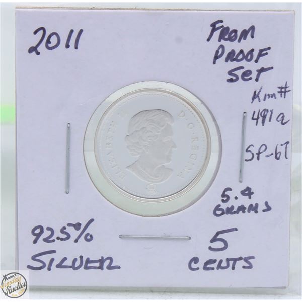 CDN 5 CENT 2011 SILVER FROM PROOF SET