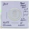 Image 1 : CDN 5 CENT 2011 SILVER FROM PROOF SET