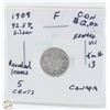 Image 1 : CDN 5 CENT COLLECTION SILVER 1909 COIN