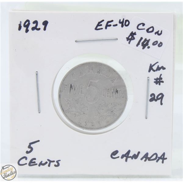 CDN 5 CENT COLLECTION 1929 COIN