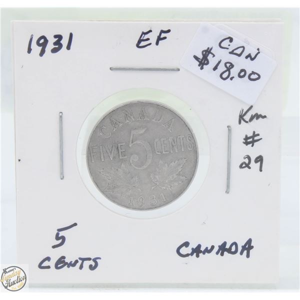 CDN 5 CENT COLLECTION 1931 COIN