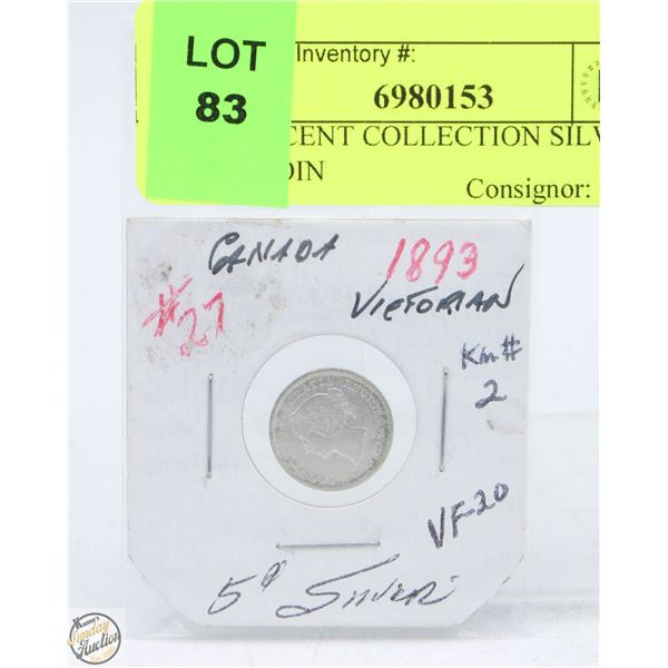 CDN 5 CENT COLLECTION SILVER 1893 COIN