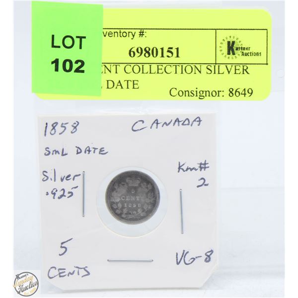 CDN 5 CENT COLLECTION SILVER 1858