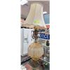 Image 1 : ANTIQUE BUBBLE GLASS LAMP SOLID BRASS TESTED &