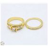 Image 1 : GOLD TONE LADIES 2 RING SET SZ 7
