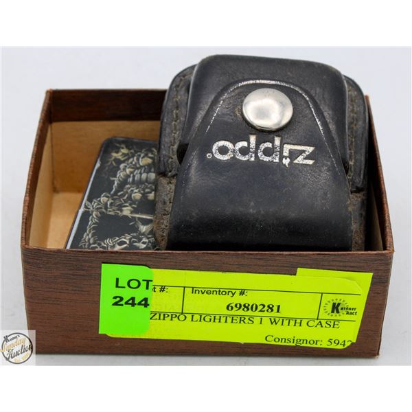 4 ZIPPO LIGHTERS 1 WITH CASE