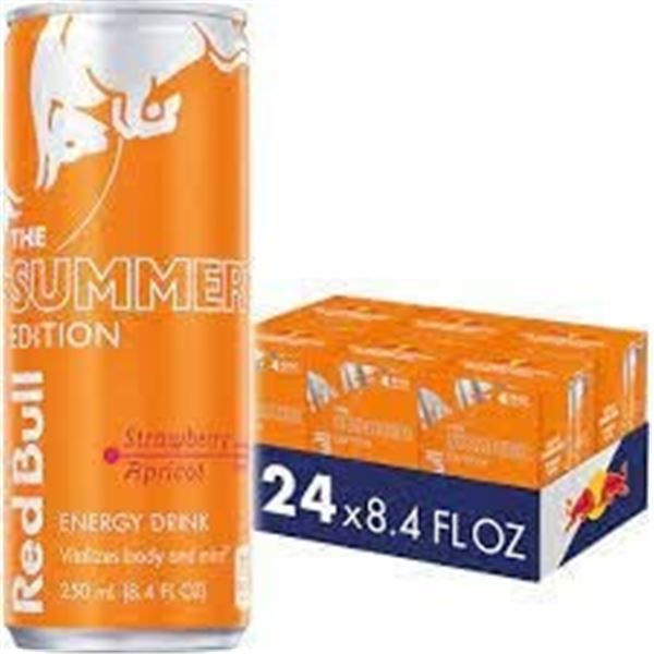 NEW 24 X 250ML THE APROCOT STRAWBERRY REDBULL
