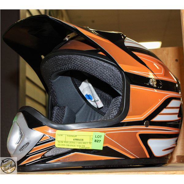 NEW PHX ZONE 3 HELMET TEMPEST GLOSS ORANGE YOUTH