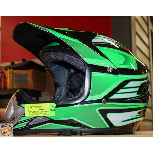 NEW PHX ZONE 3 HELMET TEMPEST GLOSS GREEN YOUTH
