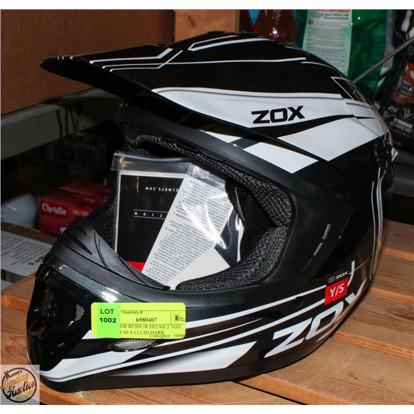 NEW ZOX RUSH JR HELMET SIZE YOUTH SZ S LUCID DARK