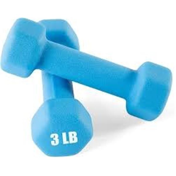 NEW TWO 3 LB BLUE DUMBBELLS