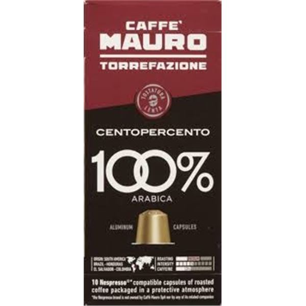 NEW 3 X 55G CAFFE MAURO CENTOPERCENTO NESPRESSO