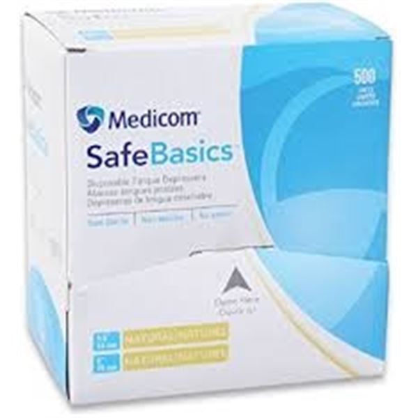 NEW 500 UNITS MEDICOM SAFEBASICS TONGUE DEPRESSOR