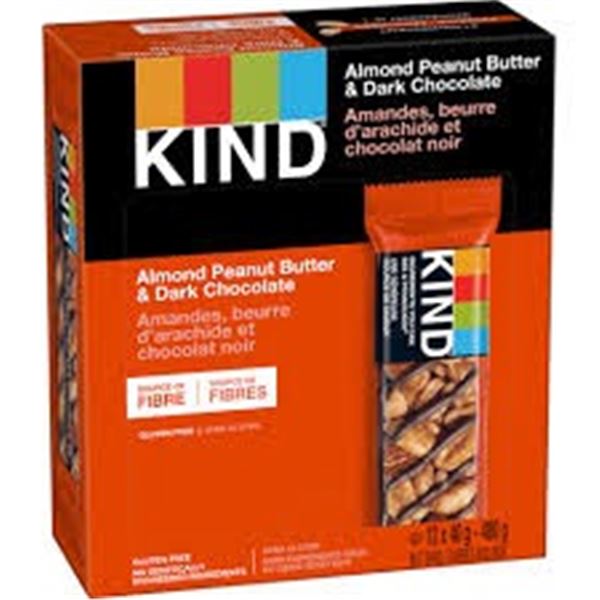NEW 6 X 12 X 40G KIND F&N ALMOND PB & DARK CHOC