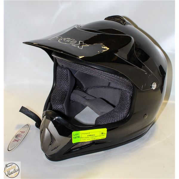 NEW PHX ZONE 3 HELMET GLOSS BLACK SIZE YOUTH XL