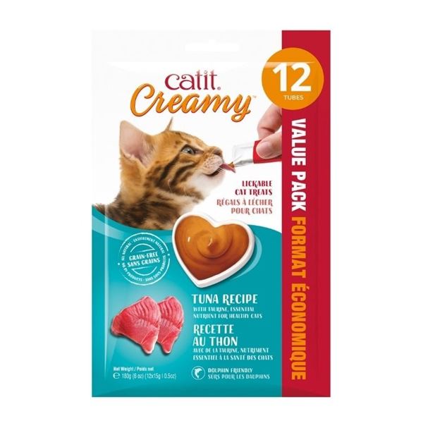 NEW 2 X 180G CATIT CREAMY TUNA CAT TREATS