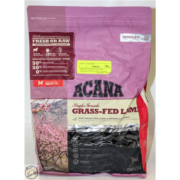 NEW 2 X 4.4LB ACANA ALL STAGES-PUPPY, ADULT,
