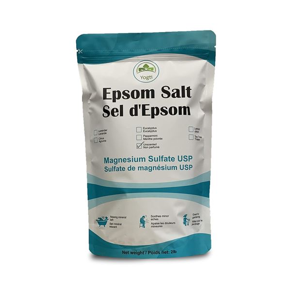NEW 2 X 2LB YOGTI EPSOM SALT MAGNESIUM SULFATE