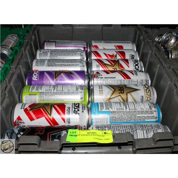 BIN OF ASSORTED ROCKSTAR