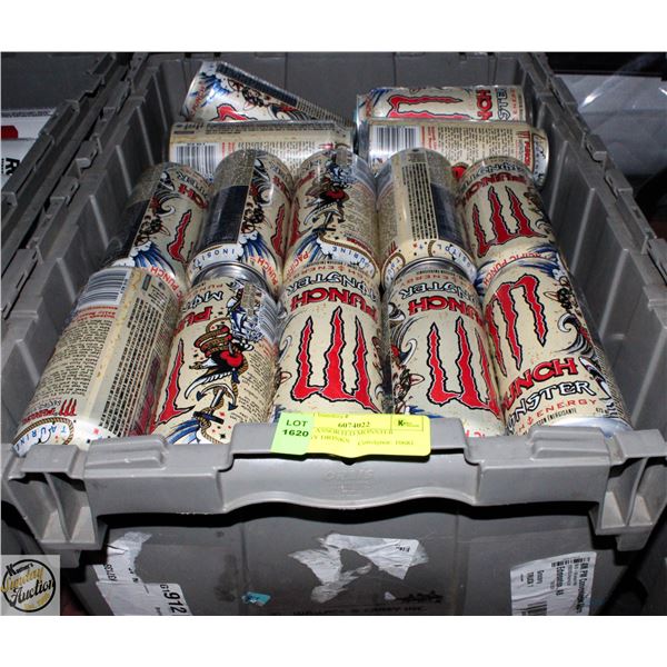 BIN OF ASSORTED MONSTER ENERGY DRINKS