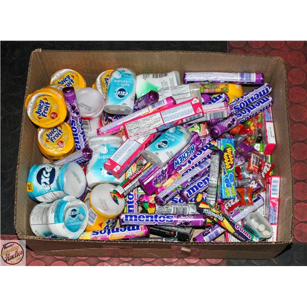MIXED LOT OF GUM MENTOS AND CANDY