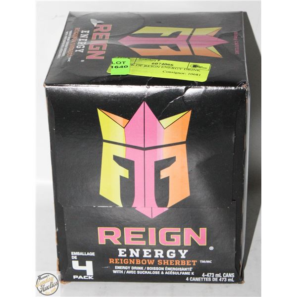 4 PACK OF REIGN ENERGY DRINK