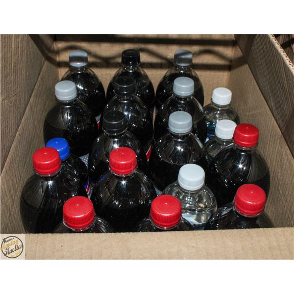 BOX OF ASSORTED BOTTLED POP