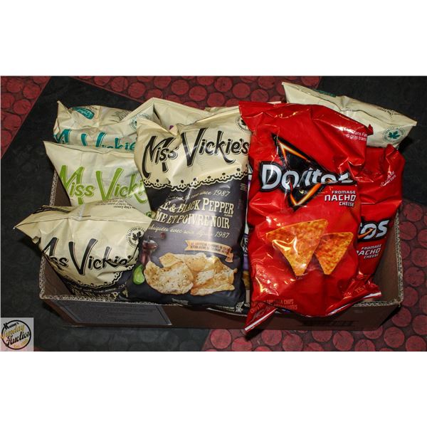 FLAT OF CHIPS ASSORTED VARIOUS BB DATES